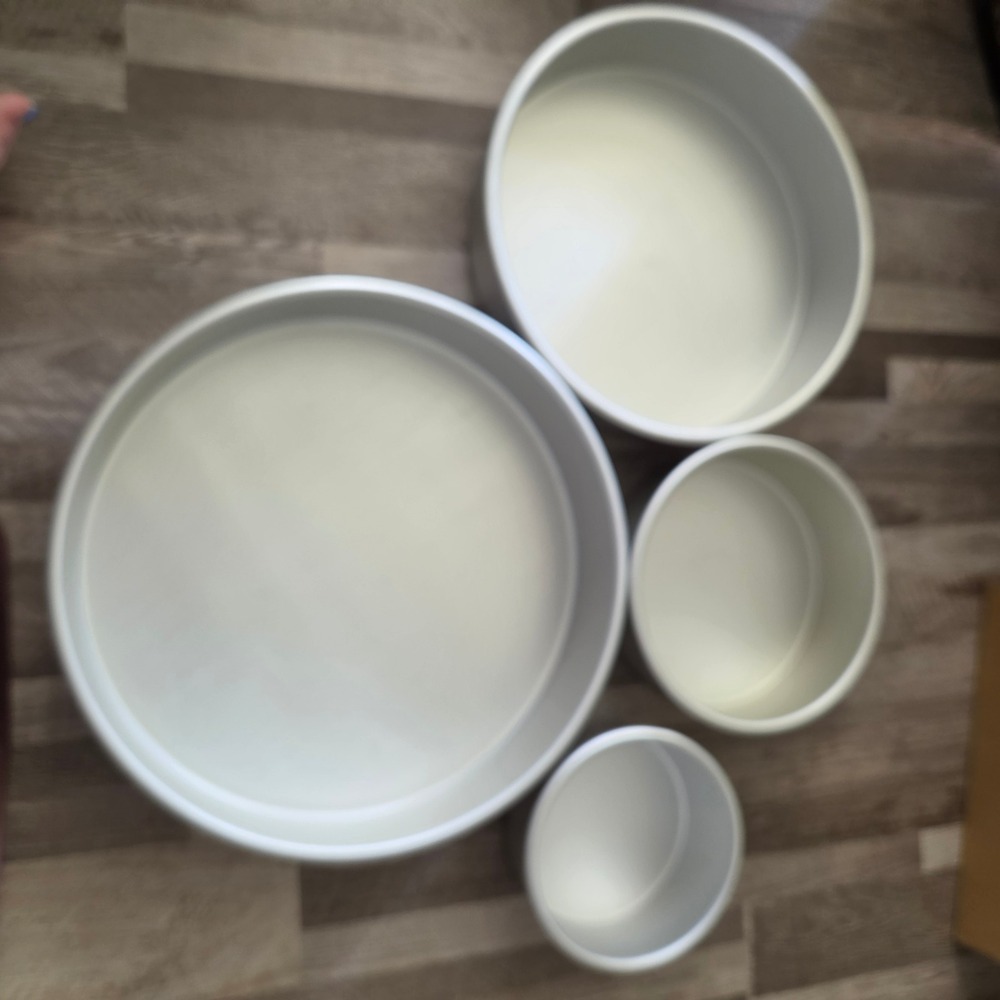 Wilton Ovencraft Aluminum Round Cake Pan Set 14" 12" 8" 6" Tiered Wedding Pans
